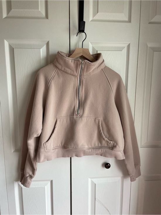 Automet Tops - Amazon Women's Half-Zip Pullover Sweatshirt - Light Blush/ Tan